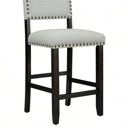 5 - Piece Counter Height Dining Set, Classic Elegant Table and 4 Chairs in Espresso and Beige