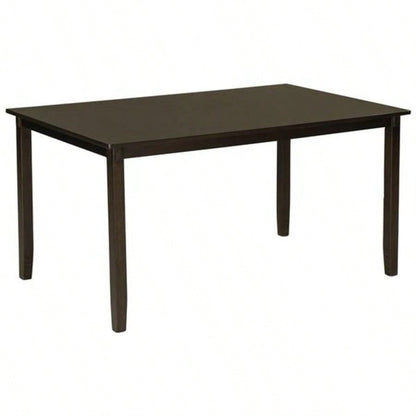 6 - Piece Kitchen Dining Table Set Wooden Rectangular Dining Table, 4 Fabric Chairs and Family Furniture Espresso