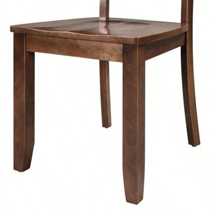 3 - Piece Wood Drop Leaf Breakfast Nook Dining Table Set with 2 X - back Chairs Small Places, Brown