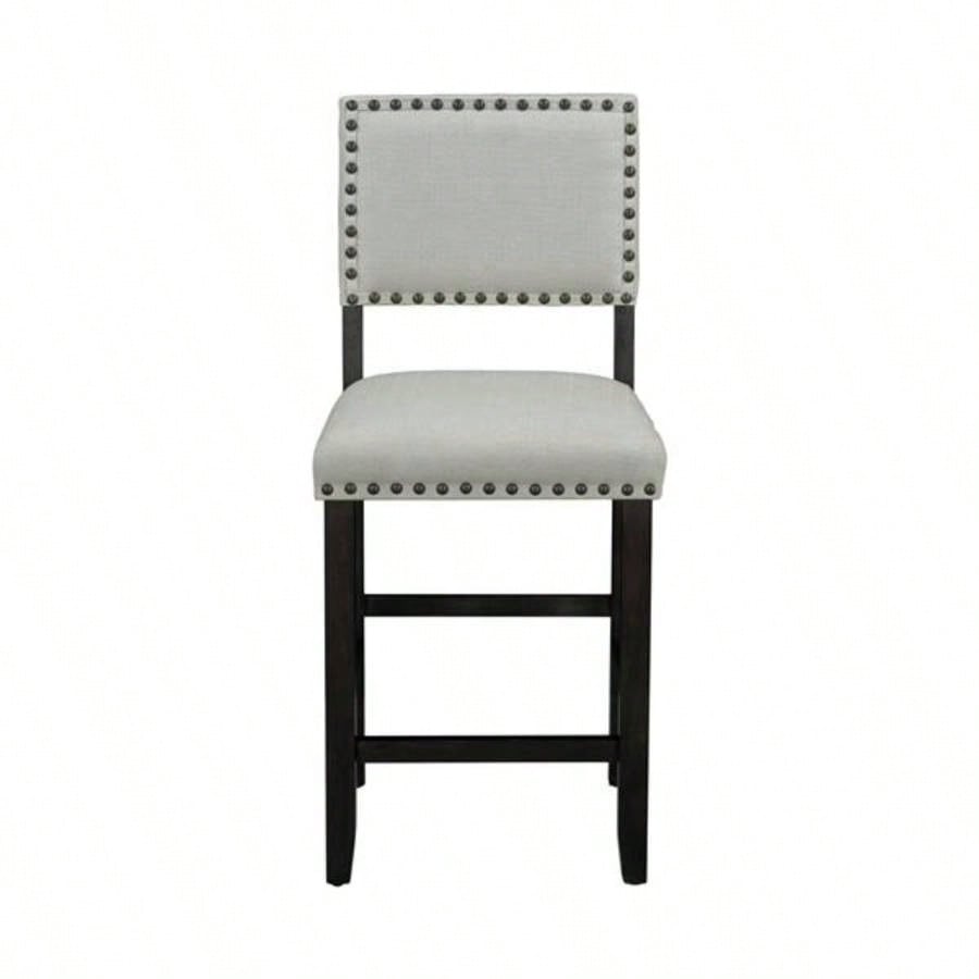 5 - Piece Counter Height Dining Set, Classic Elegant Table and 4 Chairs in Espresso and Beige