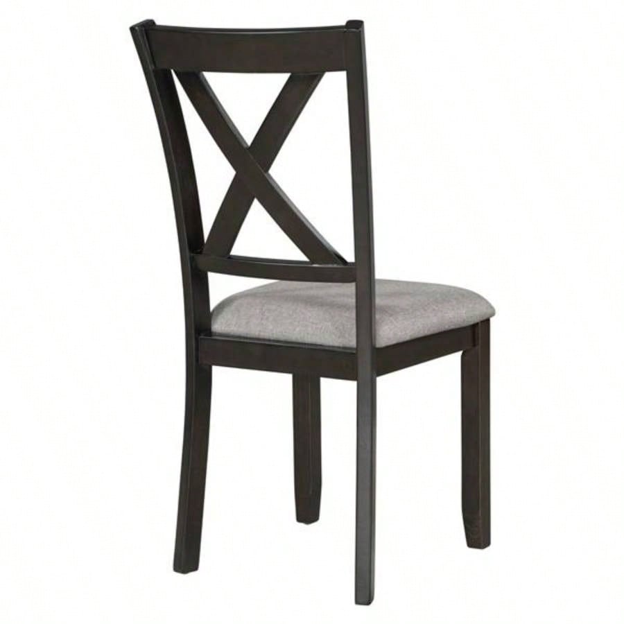 6 - Piece Kitchen Dining Table Set Wooden Rectangular Dining Table, 4 Fabric Chairs and Family Furniture Espresso