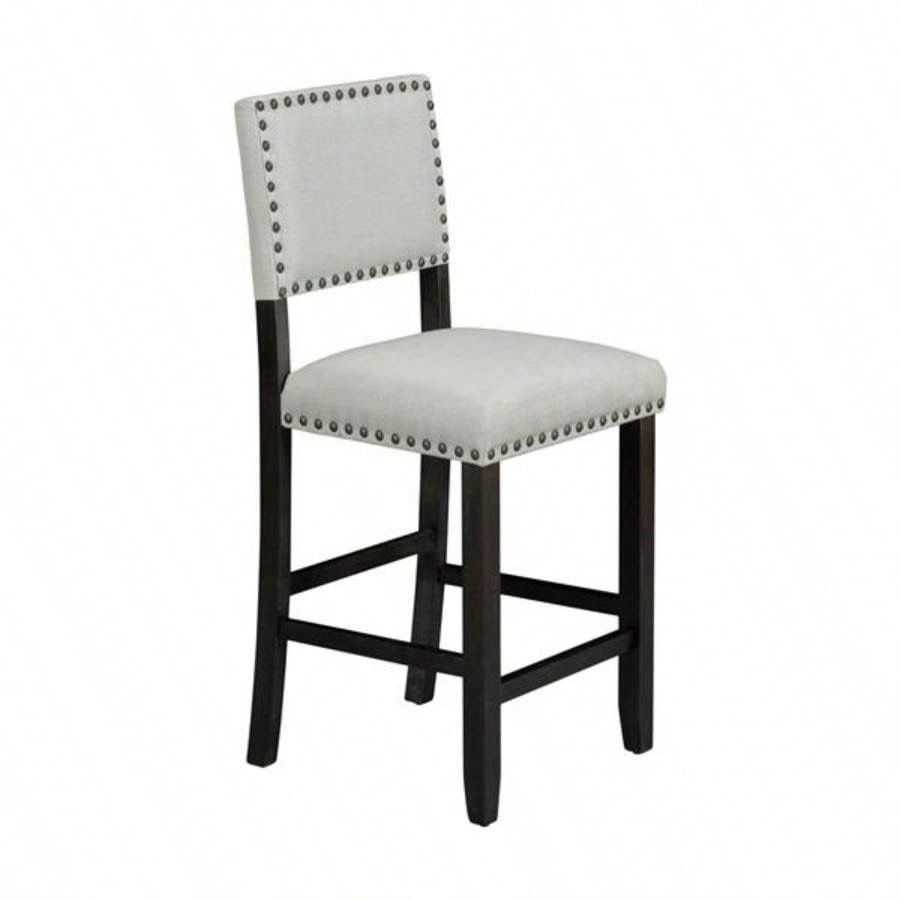 5 - Piece Counter Height Dining Set, Classic Elegant Table and 4 Chairs in Espresso and Beige