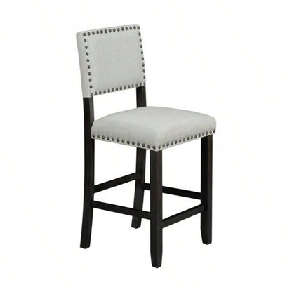 5 - Piece Counter Height Dining Set, Classic Elegant Table and 4 Chairs in Espresso and Beige