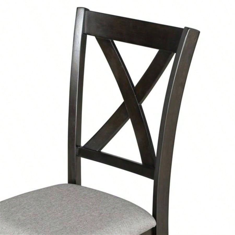6 - Piece Kitchen Dining Table Set Wooden Rectangular Dining Table, 4 Fabric Chairs and Family Furniture Espresso
