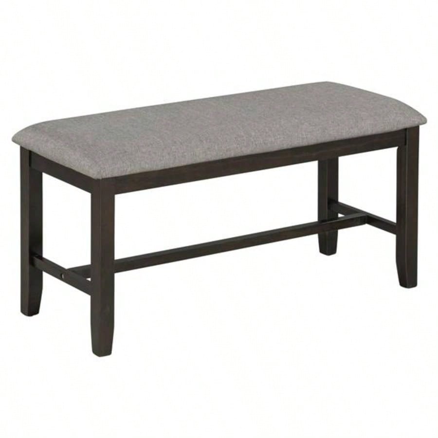 6 - Piece Kitchen Dining Table Set Wooden Rectangular Dining Table, 4 Fabric Chairs and Family Furniture Espresso