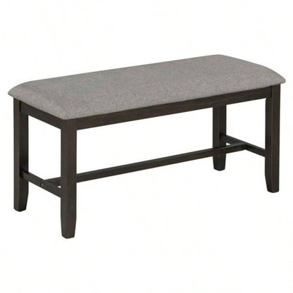6 - Piece Kitchen Dining Table Set Wooden Rectangular Dining Table, 4 Fabric Chairs and Family Furniture Espresso