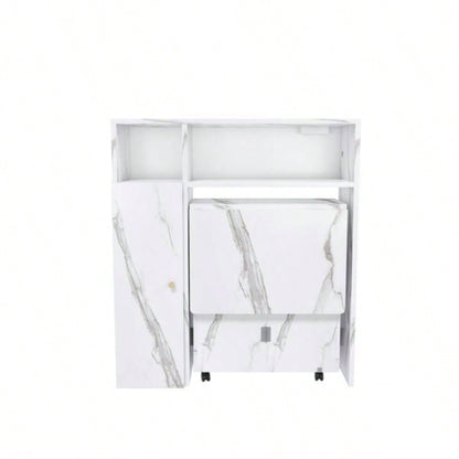 Multifunctional Folding Dining Table with Wall - Mounted Sideboard Storage Small Apartmentswihte