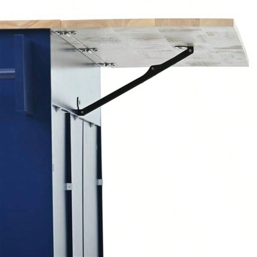 Rolling Mobile Kitchen Island with Drop Leaf - Solid Wood Top, Locking Wheels Storage Cabinet 52. Inch WidthDark blue