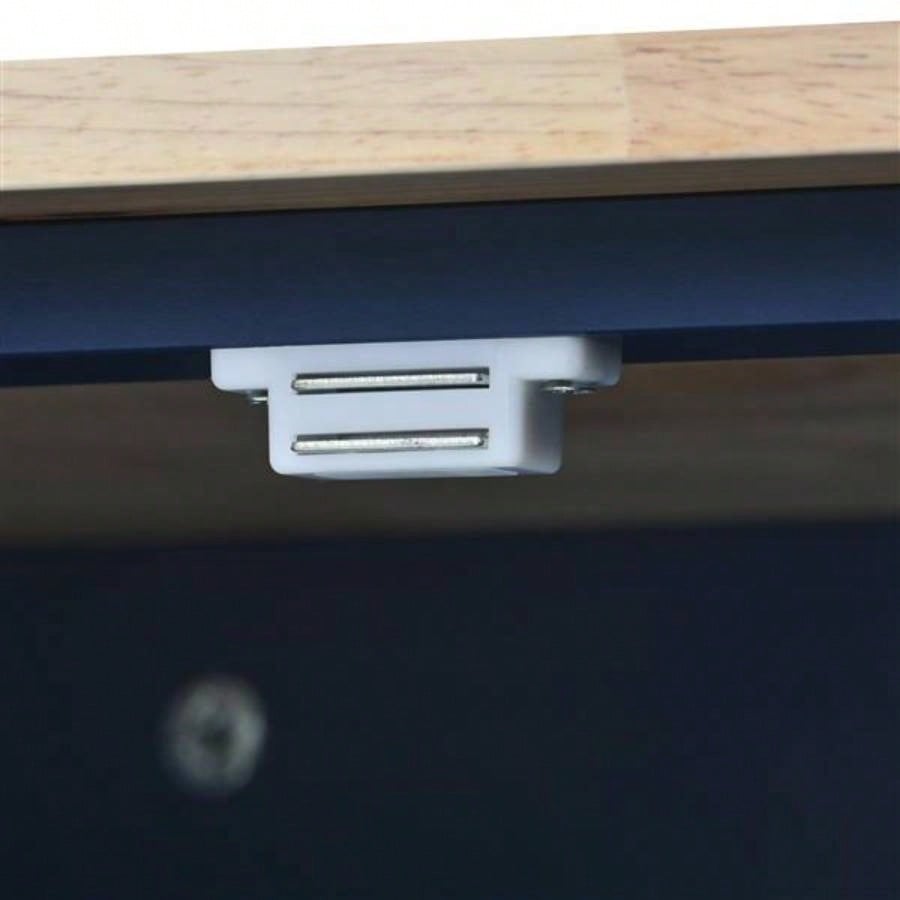Rolling Mobile Kitchen Island with Drop Leaf - Solid Wood Top, Locking Wheels Storage Cabinet 52. Inch WidthDark blue
