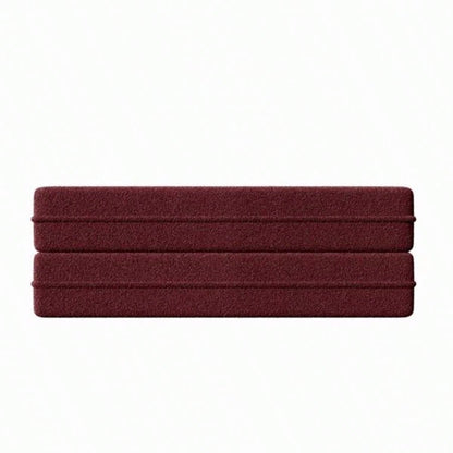 Modern Floor Sofa with 2 Pillows, Convertible Teddy Fabric Foam - Filled Sleeper Sofa Bed, 15 Full Size Folding Mattress Living Room, Guest Bed, no assembly required, Burgundy