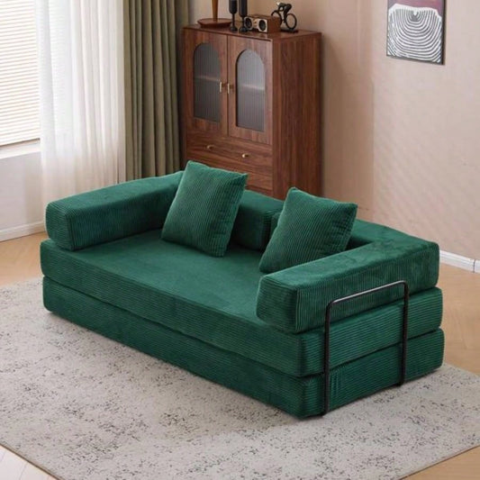 Floor Couch, Compression Sofa, Convertible Floor Sofa Bed - with Pillow Back Support Armrest, Comfy Futon Couch Lounge Sleeper Bed, Corduroy Fabric, Living Room Bedroom