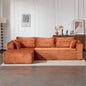 Compression Sectional Couch with Comfy Chaise, Boneless L Shape Sofa with Deep, Minimalist Modular Couches Sleeper Living Room Bedroom Apartment Lounge, Corduroy, Brown