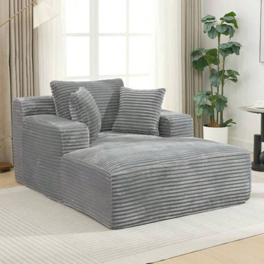Full - compressed Chaise Lounge Sofa Bed 48.8 Upholstered Sofa Couch with Removable Pillows, Modern Sleeper Sofa Living Room and Bedroom,