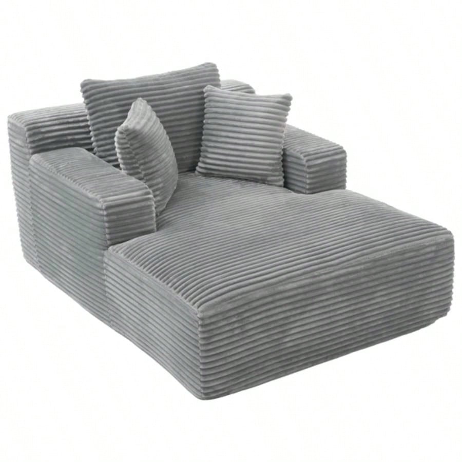 Full - compressed Chaise Lounge Sofa Bed 48.8 Upholstered Sofa Couch with Removable Pillows, Modern Sleeper Sofa Living Room and Bedroom,