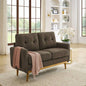 67. Wide Mid - Modern Upholstered Tufted Loveseat Sofa With Wooden
