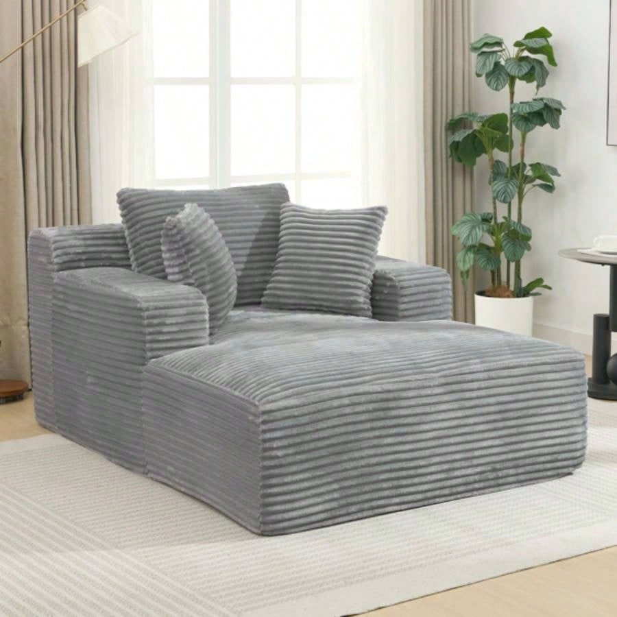 Full - compressed Chaise Lounge Sofa Bed 48.8 Upholstered Sofa Couch with Removable Pillows, Modern Sleeper Sofa Living Room and Bedroom,