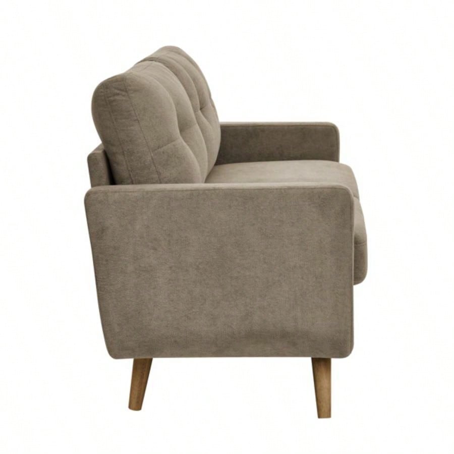 67. Wide Mid - Modern Upholstered Tufted Loveseat Sofa With Wooden