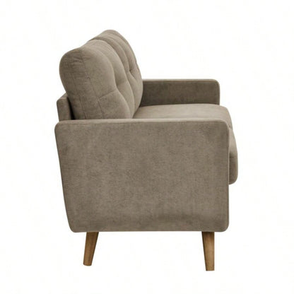 67. Wide Mid - Modern Upholstered Tufted Loveseat Sofa With Wooden