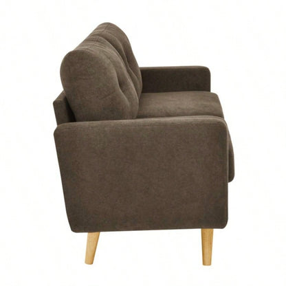 67. Wide Mid - Modern Upholstered Tufted Loveseat Sofa With Wooden