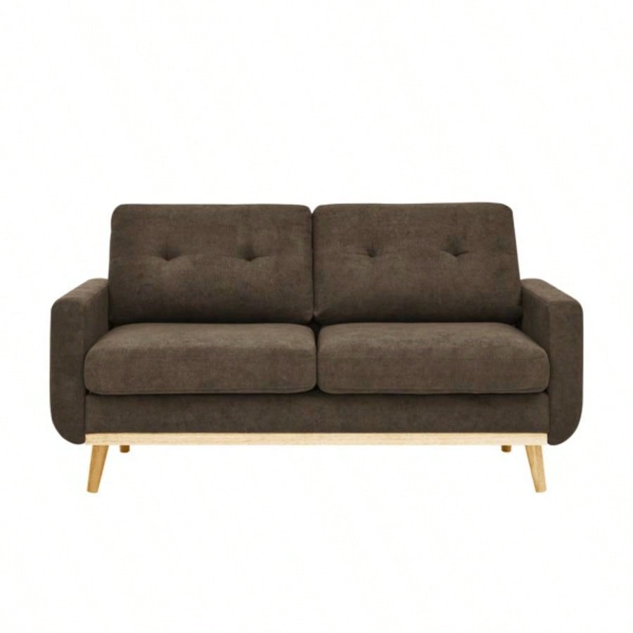67. Wide Mid - Modern Upholstered Tufted Loveseat Sofa With Wooden