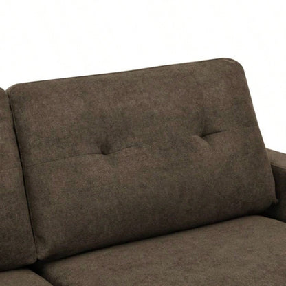 67. Wide Mid - Modern Upholstered Tufted Loveseat Sofa With Wooden