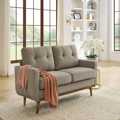 67. Wide Mid - Modern Upholstered Tufted Loveseat Sofa With Wooden