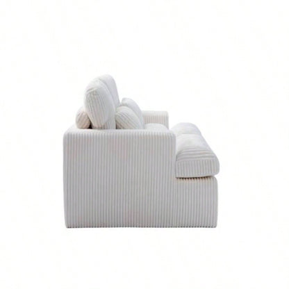 Double Chaise Lounge Chair Indoor, Oversized Upholstered Sleeper Cloud Couch, Deep Luxury Sofa Bed, Sectional Sofa Chaise Love - Corduroy Reading Chair Living Room, No Assembly Required, White