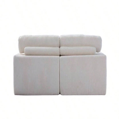 Double Chaise Lounge Chair Indoor, Oversized Upholstered Sleeper Cloud Couch, Deep Luxury Sofa Bed, Sectional Sofa Chaise Love - Corduroy Reading Chair Living Room, No Assembly Required, White
