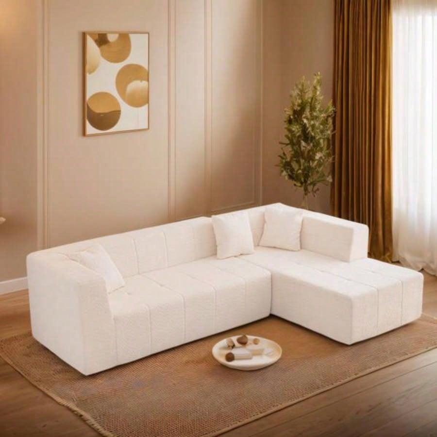 105.5 Modular L - Shaped Sectional Floor Couch, Deep Tufted Comfy Sofa set with Chaise Living Room