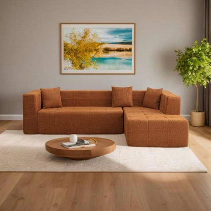 105.5 Modular L - Shaped Sectional Floor Couch, Deep Tufted Comfy Sofa set with Chaise Living Room