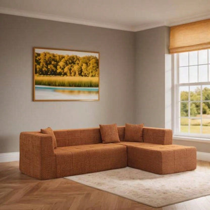 105.5 Modular L - Shaped Sectional Floor Couch, Deep Tufted Comfy Sofa set with Chaise Living Room