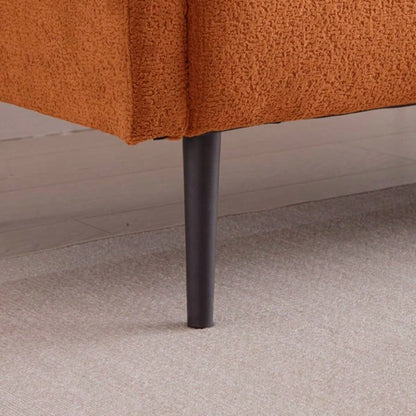 68.5 Modern Lamb Wool Sofa With Decorative Throw Pillows Small Spaces