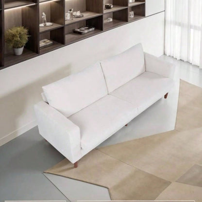 White Corduroy, Modern Style Solid Color Sofa, Multi - Person Sofa, Suitable Living Room And Office