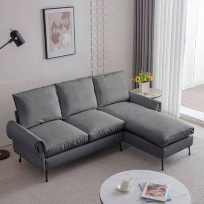 81Modern Sectional Technical leather L - Shaped Sofa Couch with Reversible Chaise Lounge