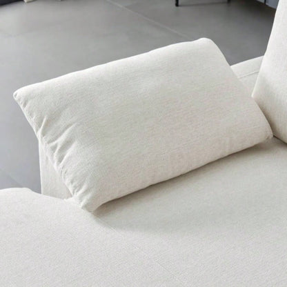 L - Shaped linen sectional sofa with right chaise, living room, bedroom, office.