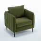 Accent Chair Living Room, Velvet Comfy Single Sofa Chair Mid - Modern Armchair with 1 Pillow and Metal Bedroom Office Reading