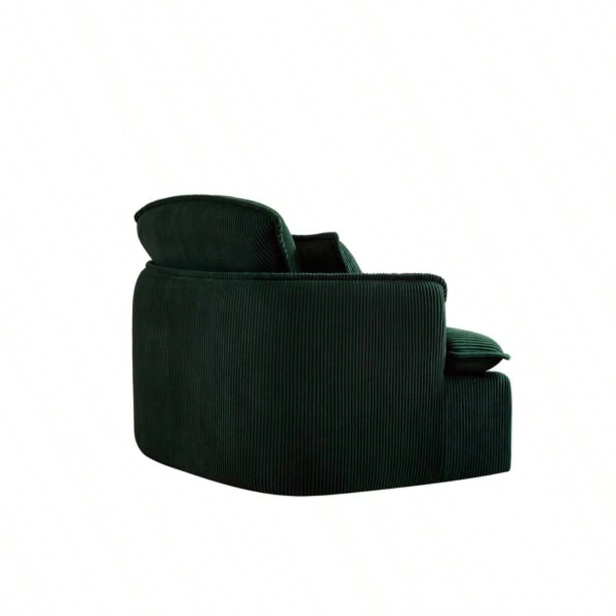 Convertible Compressed Sofa Chair with Ottoman, Modern Corduroy Fabric Armchair Small Spaces, Living Room, Dorm, or Apartment