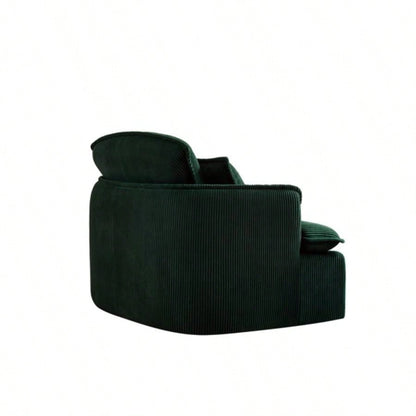 Convertible Compressed Sofa Chair with Ottoman, Modern Corduroy Fabric Armchair Small Spaces, Living Room, Dorm, or Apartment