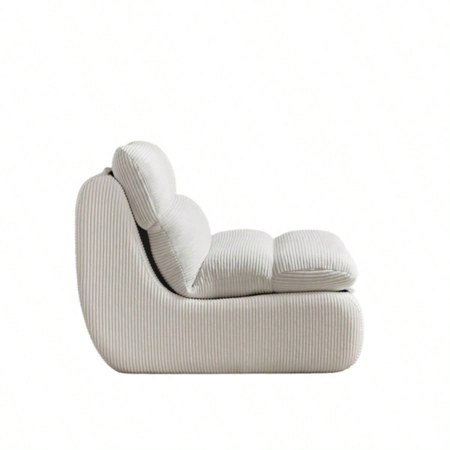 Modern Compressed Lounge Chair with Ottoman, Cozy Corduroy Recliner Small Spaces, Living Room, or Bedroom
