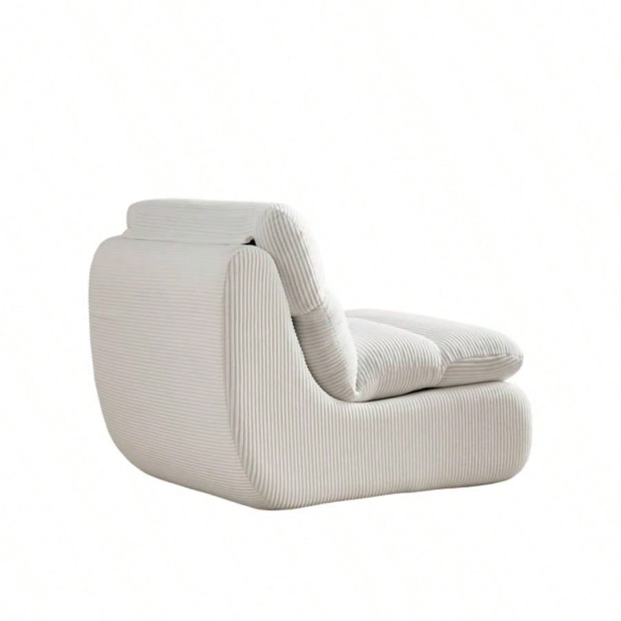 Modern Compressed Lounge Chair with Ottoman, Cozy Corduroy Recliner Small Spaces, Living Room, or Bedroom