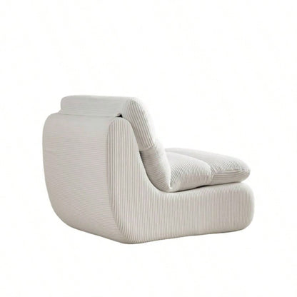 Modern Compressed Lounge Chair with Ottoman, Cozy Corduroy Recliner Small Spaces, Living Room, or Bedroom