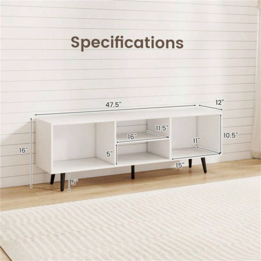 47.5 Inches TV Stand - White