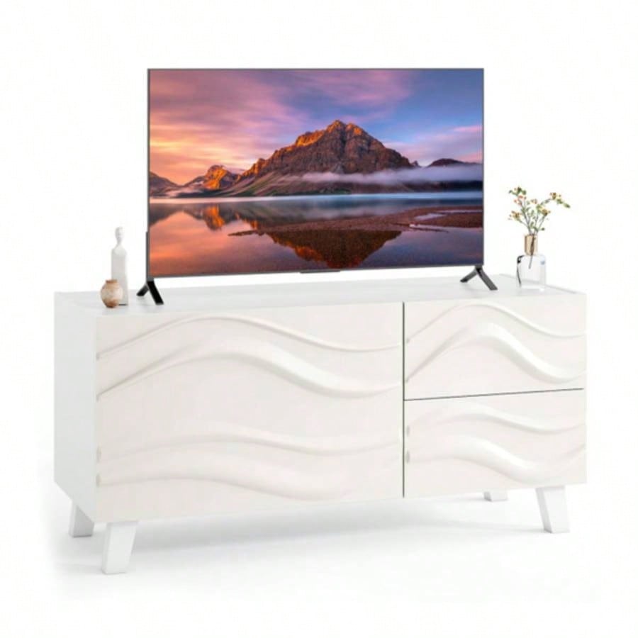 38x 14 white stylish TV cabinet with drawers