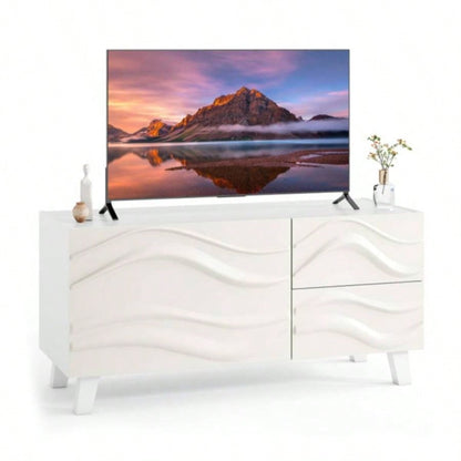 38x 14 white stylish TV cabinet with drawers