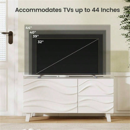 38x 14 white stylish TV cabinet with drawers