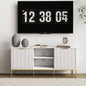 Modern TV Stand with Wave - Design Doors, Open Shelf Adjustable Shelf - Stylish and Functional Your Living Room