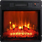 23 Fireplace, 3DInfrared Black Fireplace Insert Heater, with IR Remote Control, Glass View, Adjustable Realistic Logs Flames, Indoor, 1400W