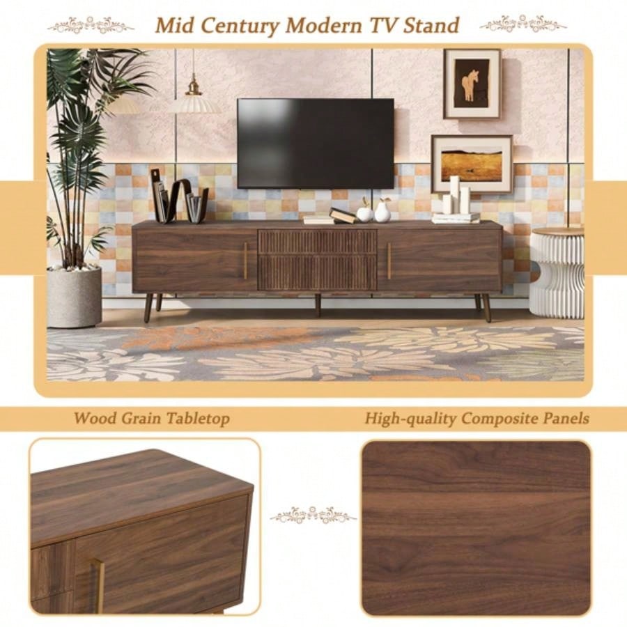 Mid TV Stand with 2 Drawers, Media Console Table TVs up to 8039; 39; Entertainment Center with Storage Living room, Bedroom, Home Theatre