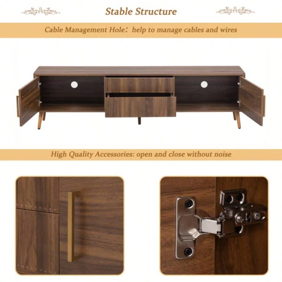 Mid TV Stand with 2 Drawers, Media Console Table TVs up to 8039; 39; Entertainment Center with Storage Living room, Bedroom, Home Theatre