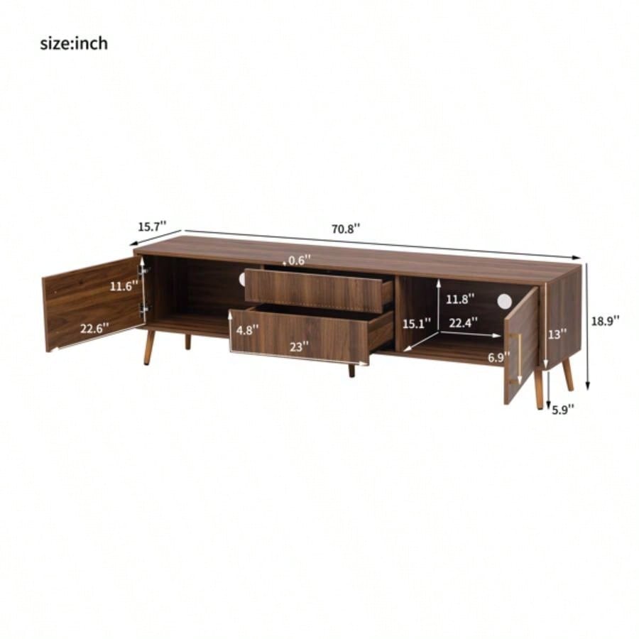 Mid TV Stand with 2 Drawers, Media Console Table TVs up to 8039; 39; Entertainment Center with Storage Living room, Bedroom, Home Theatre